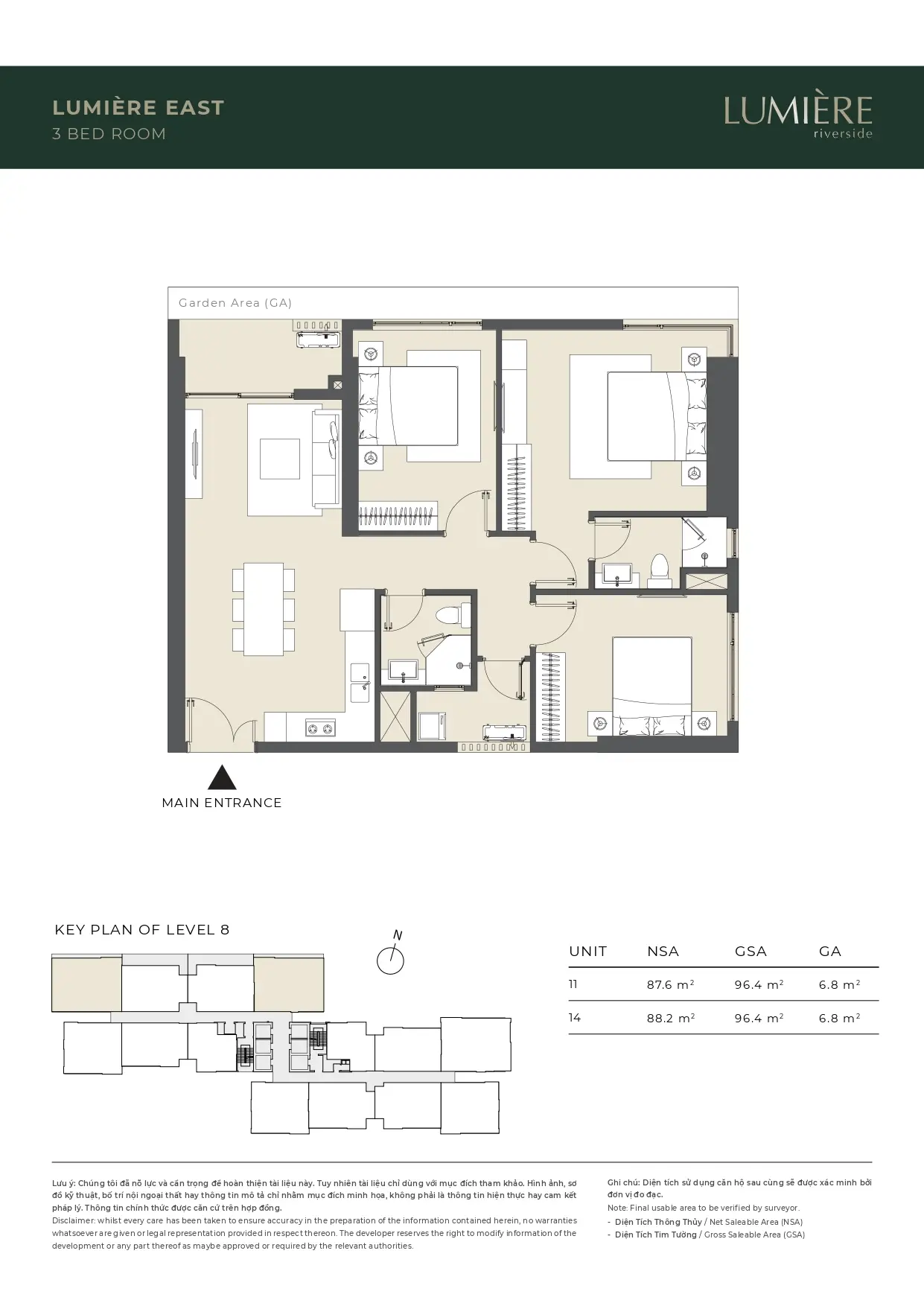 LUMIERE EAST 3 bed room